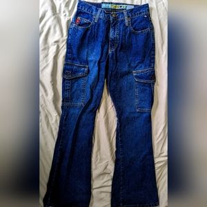Mudd brand jeans size 1 cargo pockets and flare bottom